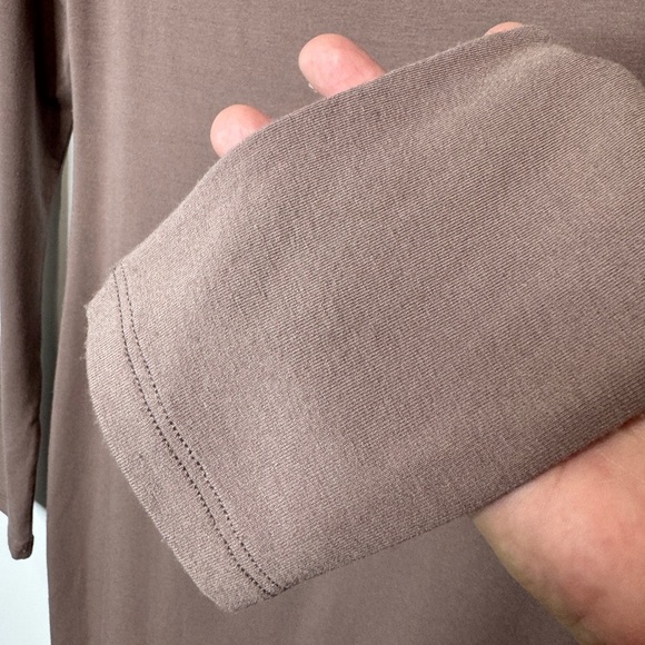 Aritzia Wilfred Free Long Sleeve  Bodycon Dress Taupe - Picture 6 of 8